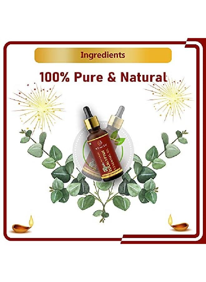 Newish ® Eucalyptus Oil For Steam Inhalation (Nilgiri Tel) Cold And Cough Undiluted Therapeutic Grade Hair Skin Face And Diffuser 30Ml  - Image 4