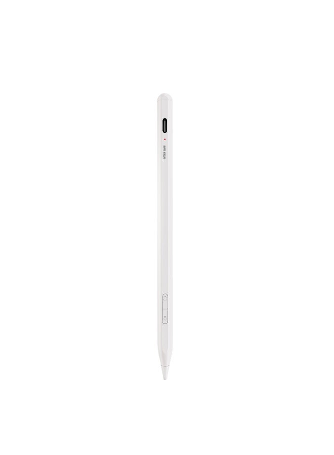 GREEN LION Pencil X Universal Pen with Dual Switch & Magnetic Attachment / Aluminum Alloy Stylus / iPad Palm Rejection / Fast & Smooth Response / Type-C Charging / Long Battery Life / LED Indicator / Dual System Support - White - Image 1