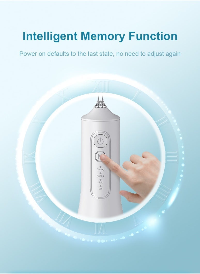 DOSCHER Portable Water Dental Flosser For Teeth Cleaning Dental Oral Irrigator With 4 Modes Scalable 4 Jet Nozzles IPX7 Water Resistance 300ML - Image 4