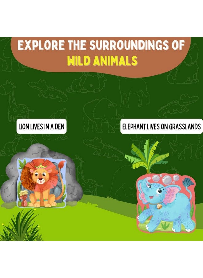 PepPlay My First Touch and Feel Puzzle - Wild Animals, Three Piece Puzzle Learning for Toddlers, Educational Toy for Pre-School and Montessori Kids, Birthday and Return Gift for 1-4 Years Old - Image 5
