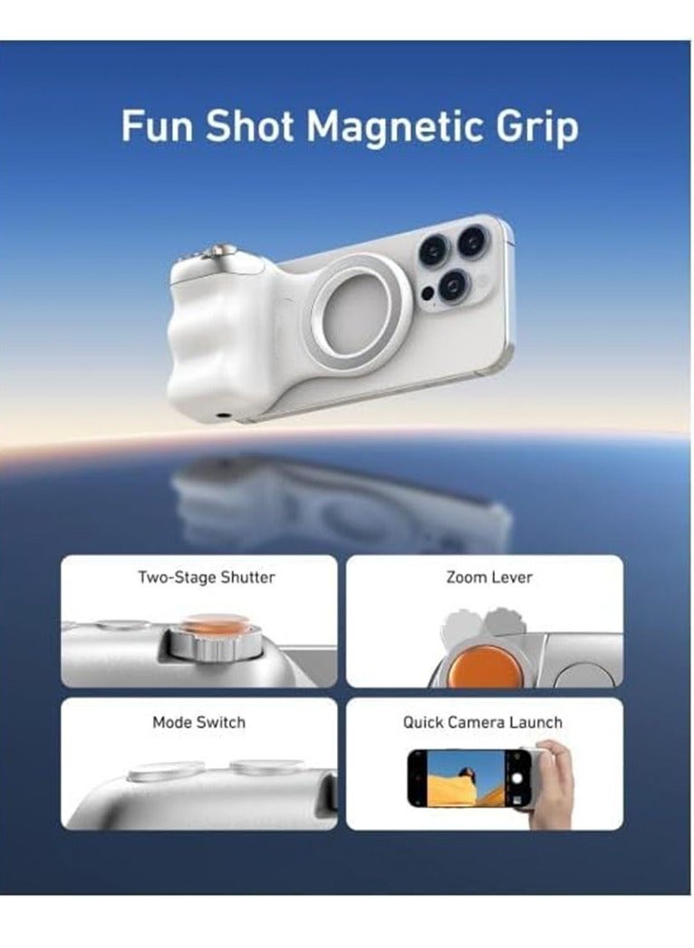 DANIM Magnetic Camera Grip for iPhone with Bluetooth Remote Smartphone Shutter Grip with Tripod Mount Portable Camera Handle for Vlogging Selfies and Mobile Photography - Image 2