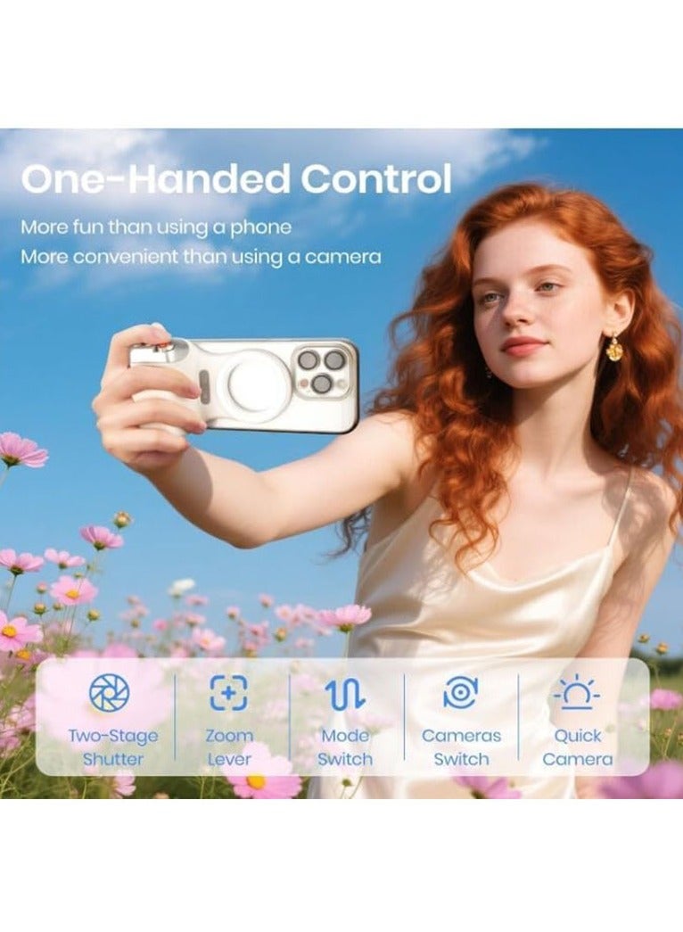 DANIM Magnetic Camera Grip for iPhone with Bluetooth Remote Smartphone Shutter Grip with Tripod Mount Portable Camera Handle for Vlogging Selfies and Mobile Photography - Image 4