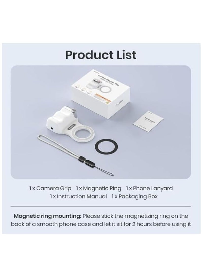 DANIM Magnetic Camera Grip for iPhone with Bluetooth Remote Smartphone Shutter Grip with Tripod Mount Portable Camera Handle for Vlogging Selfies and Mobile Photography - Image 5