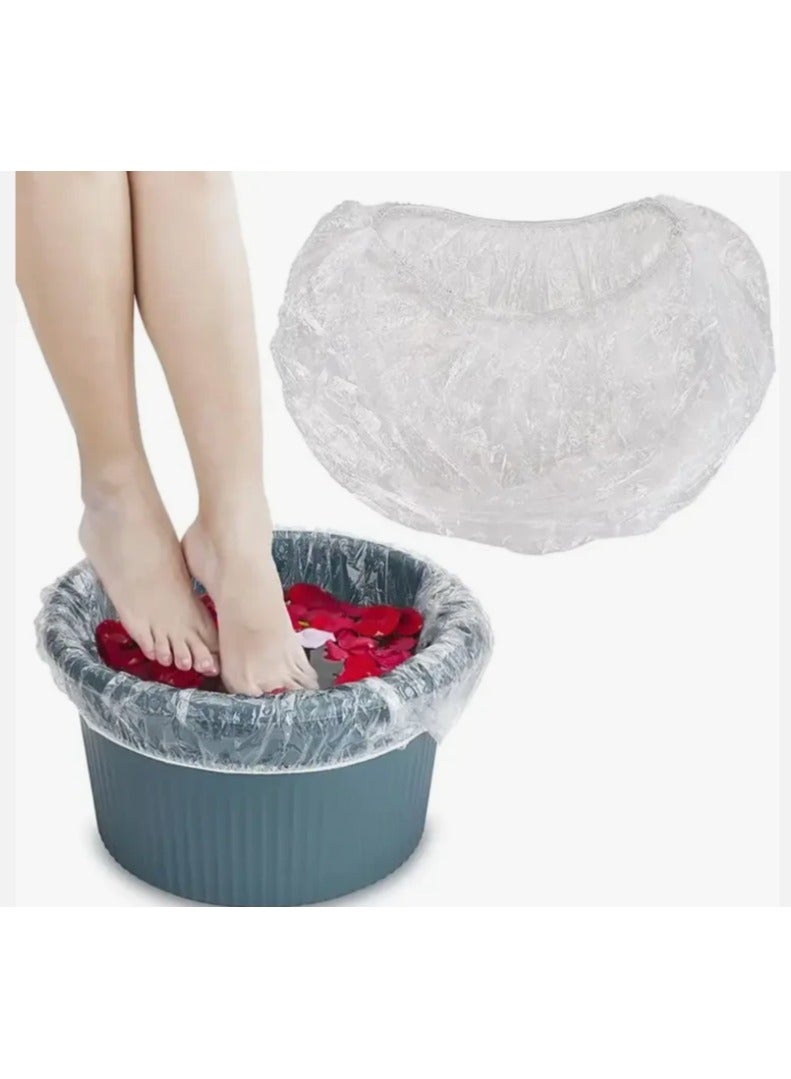 HK Elastic Foot Barrel Bags with Tub Liner  Disposable Protective Covers, 50 Pieces | Waterproof, Stretch Fit for Salon & Spa Use - Image 2