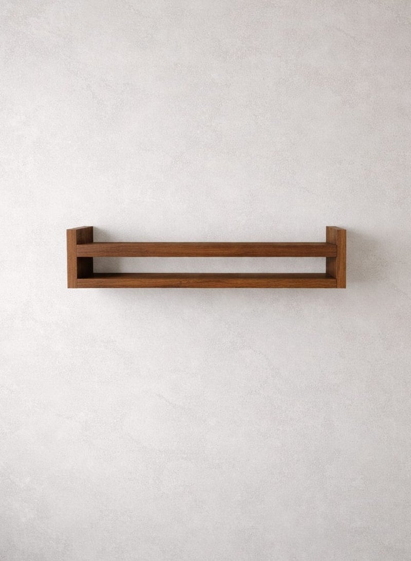 Wooden shelf for books and accessories