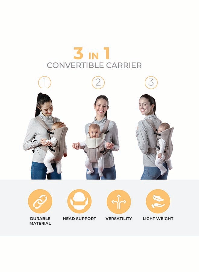Nurtur Nurtur Dove Deluxe Infant Baby Carrier – Premium Fabric, Dual-Facing Comfort, Adjustable Cushioned Straps, & Built-In Baby Bib - Black  - Image 5