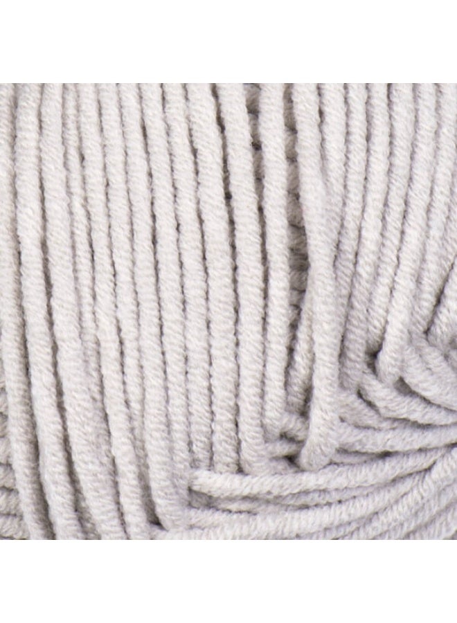 YarnArt Jeans Plus Yarn, Cotton-Acrylic Blend, Color 49 Chalk Grey, 100g/160m - Image 2