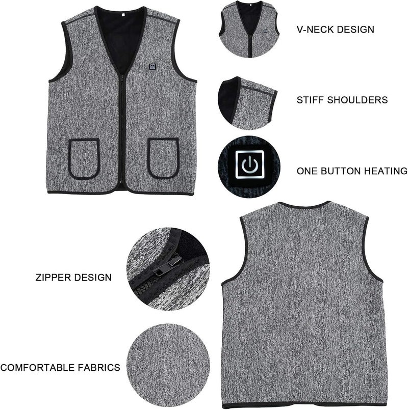 cheekyglo Electric Heated Vest,USB Chargeable Warm Clothes Coat Soft Heating Jackets for Winter Or Outdoors - Image 3