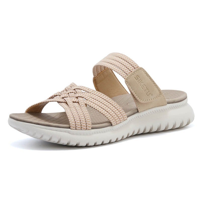 SIKETU Women's Summer Open-Toe Sandals - Lightweight Sporty Comfort, Elastic Strap, Wide Fit, Low Wedge Heel - Image 2