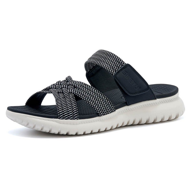SIKETU Women's Summer Open-Toe Sandals - Lightweight Sporty Comfort, Elastic Strap, Wide Fit, Low Wedge Heel - Image 4
