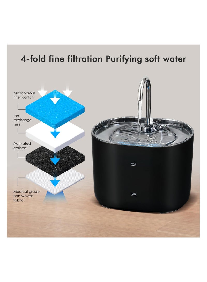 Automatic Pet Water Fountain, Automatic Cat Water Fountain Dog Water Dispenser, Auto Watering Dish Supplies, Easy Cleaning Animal Machine, Quiet Pump Inside Water Fountain for Cats (Black, Medium) - Image 4