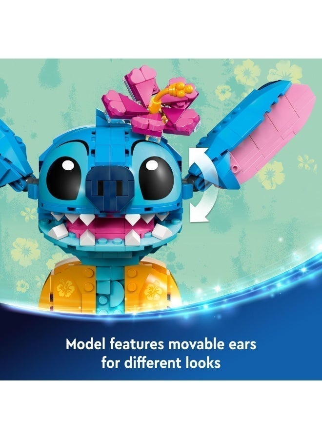 Halamodo مجموعة مكونات بناء "ستيش" 744 قطعة، لعبة تعليمية لتركيب لغز "ستيش" للبنات والصبيان، تصميم أذن متحركة، هدية عيد ميلاد للبنات والصبيان، 18.5 × 19 سم - Image 3