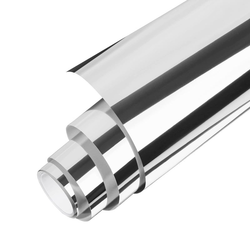Heat Transfer Vinyl Roll Metallic Foil Iron On Vinyl 12 X 6ft Silver Chrome HTV Vinyl for Garments