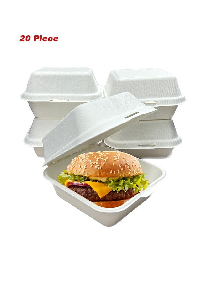 20 Piece Food Containers Portable Box,Take Out Sandwich Box, Cake Box Pudding Pie Boxes,Cookie Packaging Gift Box,Wedding Birthday Party (White) - Image 1