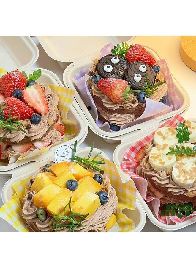 KOOKNA 20Pcs Cake Box, Disposable Food Container, Cake Box Disposable Container, Burger Bento Box, Take Out Sandwich and Cookie Packaging Gift Box for Party (White) - Image 5