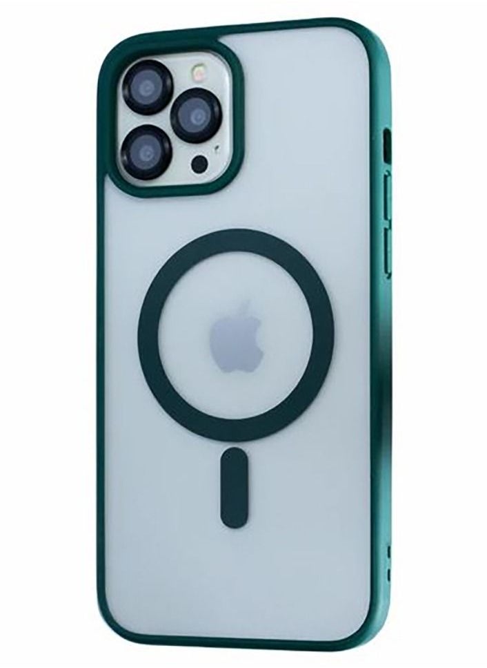 Generic IPhone 14 Pro (6.1 Inch) MagSafe Case With Colored Sides - Clear / Green  - Image 1