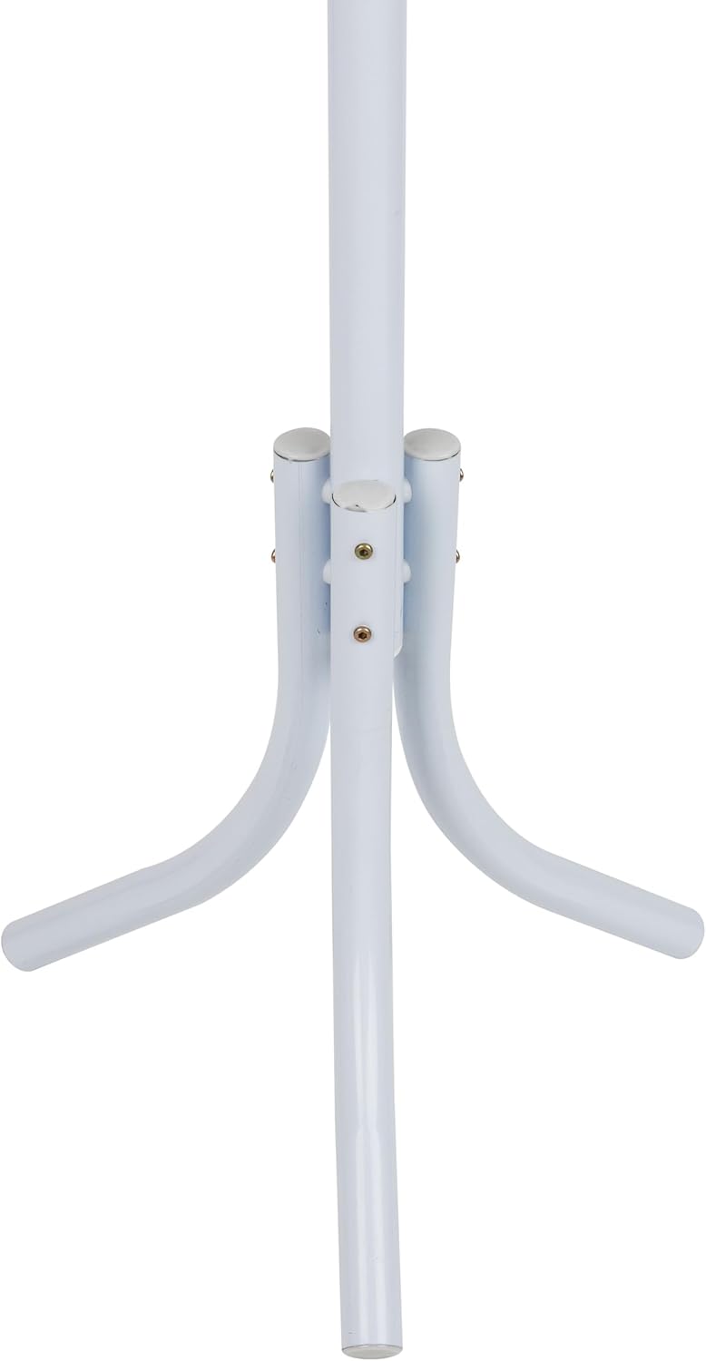 Mind Reader Standing Metal Coat Rack Hat Hanger 11 Hook for Jacket, Purse, Scarf Rack, Umbrella Tree Stand, White - Image 4