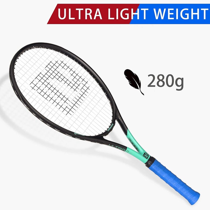 LUNNADE Adults Tennis Racket 27 Inch, Shockproof Carbon Fiber Tennis Racquet Light-Weight, Pre-Strung and Regrip, Suitable for Beginners to Intermediate Players - Image 4