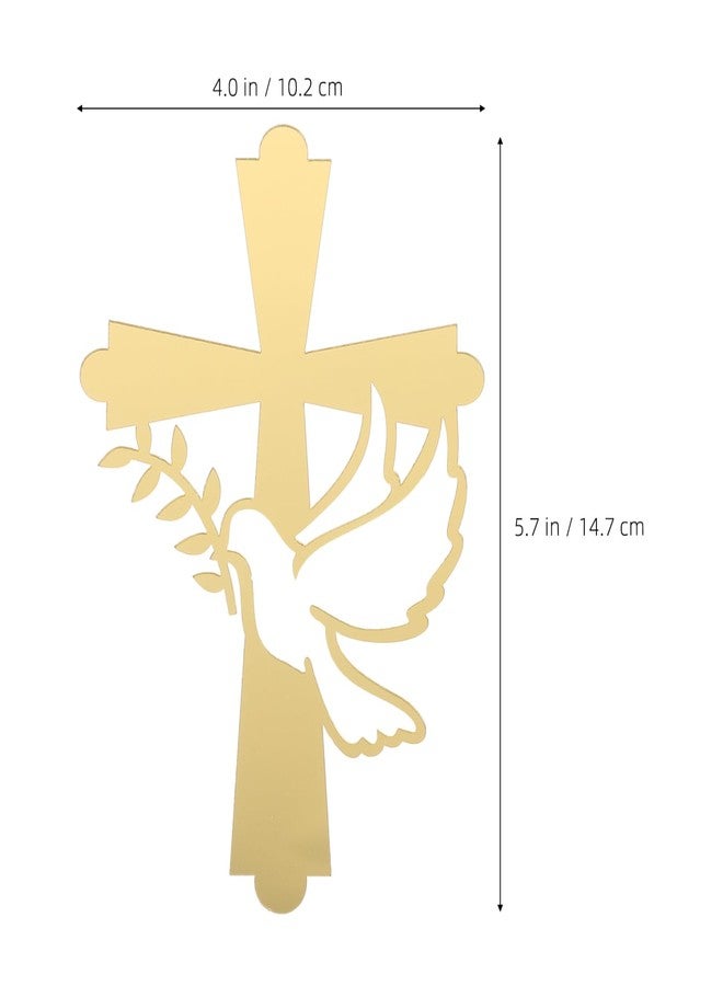 HOLIDYOYO 8pcs Peace Dove Cross Cake Toppers Acrylic Cupcake Decorations for Holy Communion Baptism and Wedding Party Creative Inserts for Memorable Celebrations - Image 2