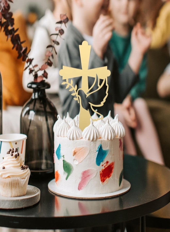 HOLIDYOYO 8pcs Peace Dove Cross Cake Toppers Acrylic Cupcake Decorations for Holy Communion Baptism and Wedding Party Creative Inserts for Memorable Celebrations - Image 5