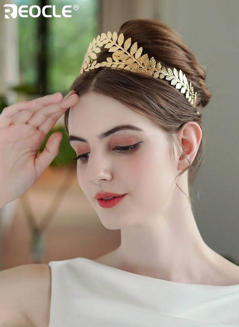 REOCLE Women's Leaf Motif Hairpin Wreath Hair Hoop Intricate Decorative Head Accessory Versatile Styling Piece for Occasions & Daily Use - Image 2