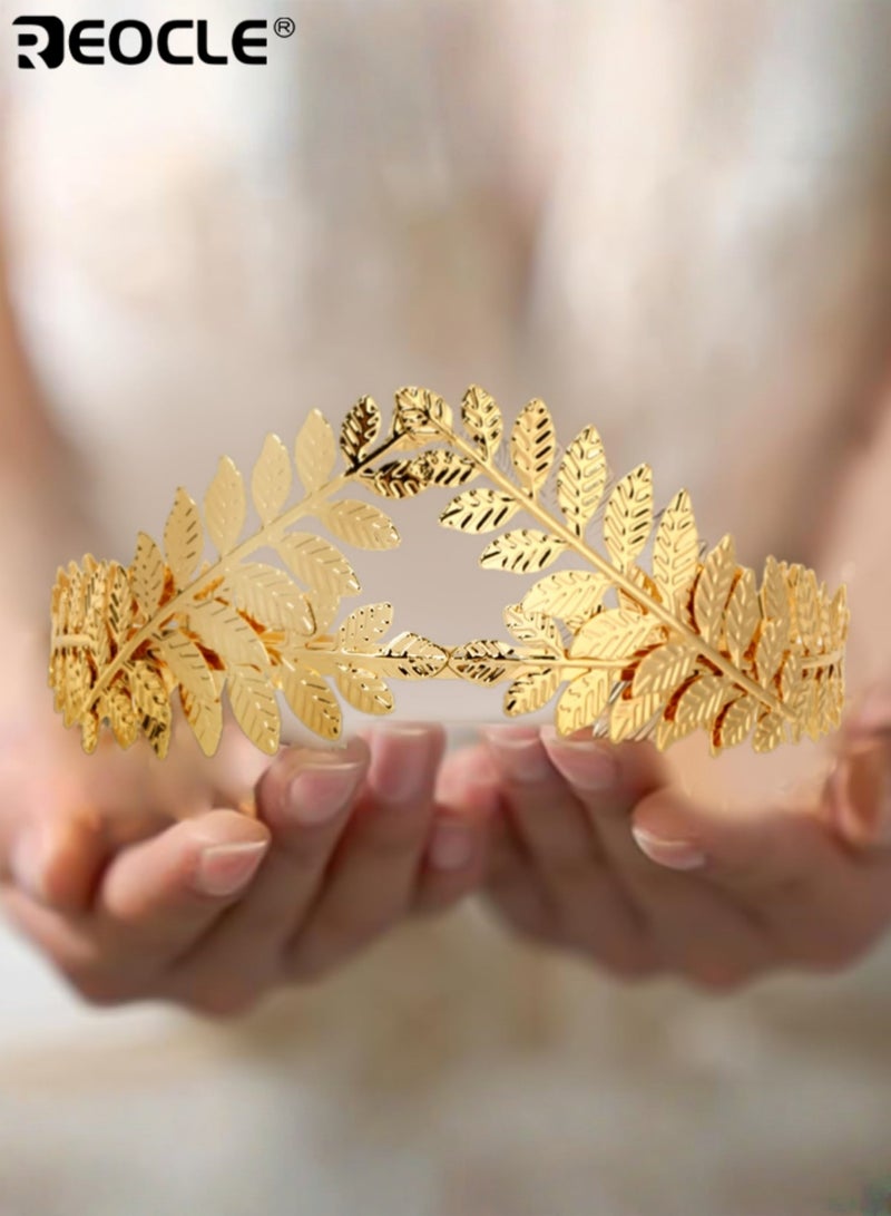 REOCLE Women's Leaf Motif Hairpin Wreath Hair Hoop Intricate Decorative Head Accessory Versatile Styling Piece for Occasions & Daily Use - Image 4