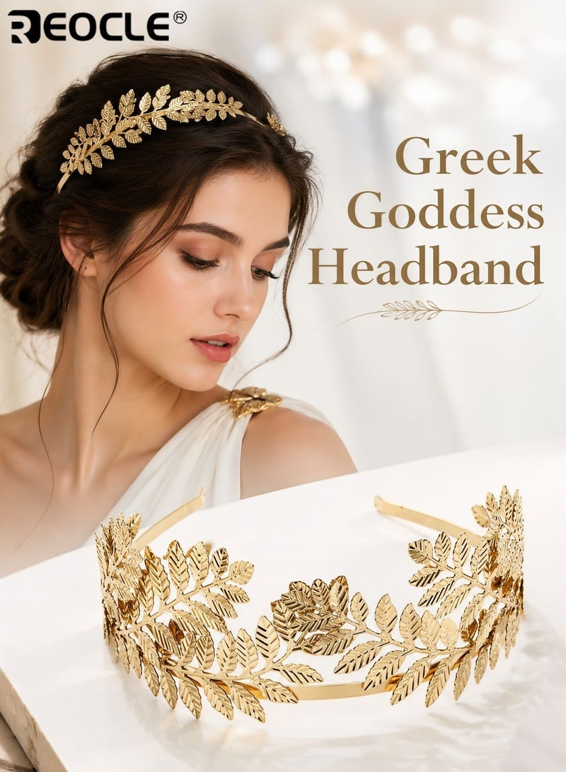 REOCLE Women's Leaf Motif Hairpin Wreath Hair Hoop Intricate Decorative Head Accessory Versatile Styling Piece for Occasions & Daily Use - Image 1