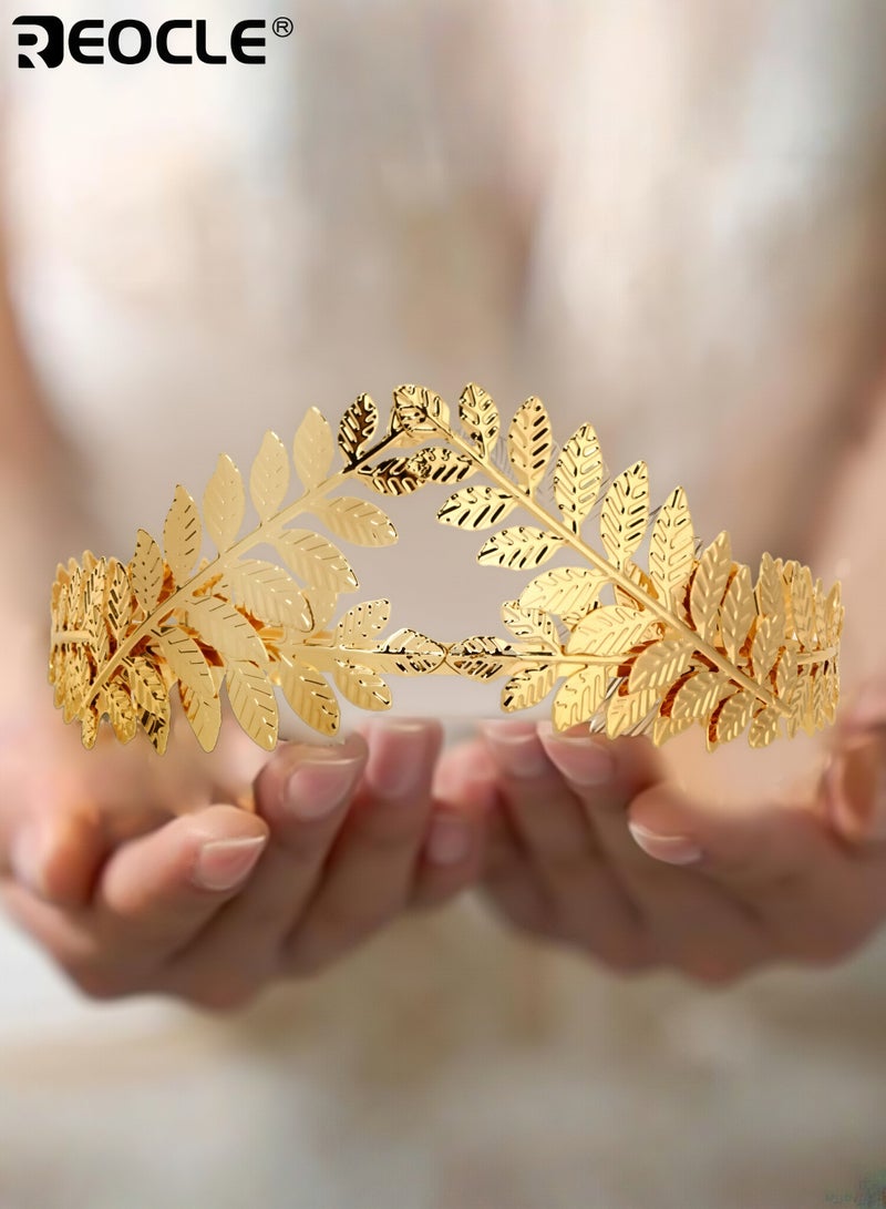REOCLE Women's Leaf Motif Hairpin Wreath Hair Hoop Intricate Decorative Head Accessory Versatile Styling Piece for Occasions & Daily Use - Image 3