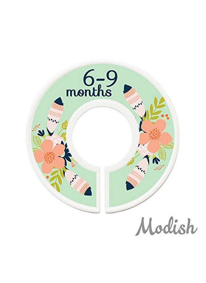 Modish Labels Modish Labels Baby Clothes Size Dividers, Baby Closet Organizers, Size Dividers, Baby Closet Organizers, Closet Dividers, Clothes Organizer, Girl, Boho, Tribal, Feathers, Flowers, Birds (Baby)  - Image 5