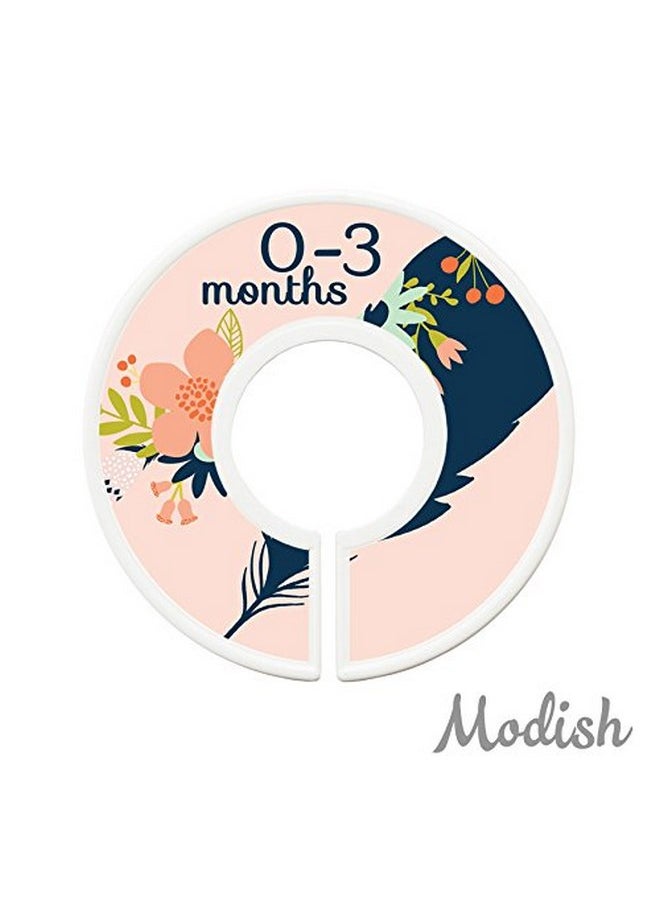 Modish Labels Modish Labels Baby Clothes Size Dividers, Baby Closet Organizers, Size Dividers, Baby Closet Organizers, Closet Dividers, Clothes Organizer, Girl, Boho, Tribal, Feathers, Flowers, Birds (Baby)  - Image 3