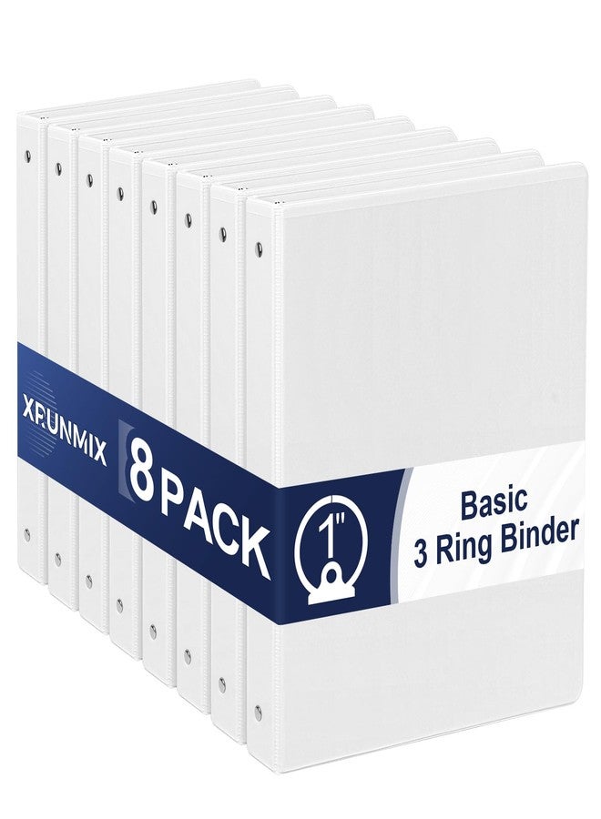 XRUNMIX 1-Inch 3-Ring-Binder with Pockets, 1'' Basic Binders 1-inch View Round Binders Holds 200 Sheets US Letter Size 8.5'' x 11'' - Bundle Packs Perfect for Home, Office, and School (1-inch) - Image 1