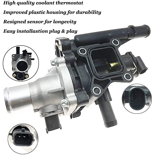 Syconeer Engine Coolant Thermostat Housing with Sensor Gasket for 2011-2016 Chevrolet Cruze 2012-2017 Chevrolet Sonic 2013-2017 Chevrolet Trax Replaces 25192228 - Image 2