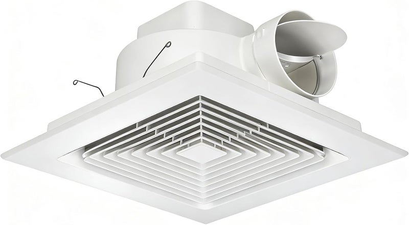Orsong Bathroom Exhaust Fan 12" Panel Ultra Quiet without Light(10x10 Mount), 130CFM, 4" Duct for Bathroom/Garage/Home - Image 1