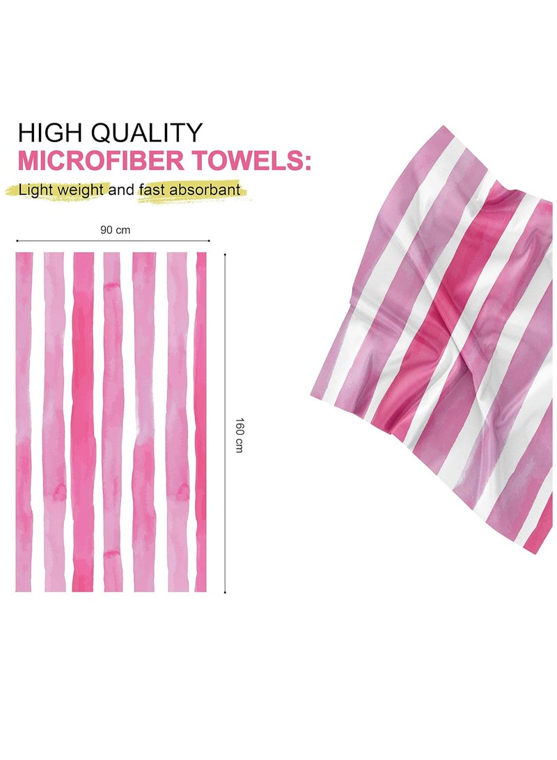 Microfiber Beach Gym bath Towel: Large  Lightweight for Beach, Gym, Pool, with Microfiber Bag (Pink) - Image 4
