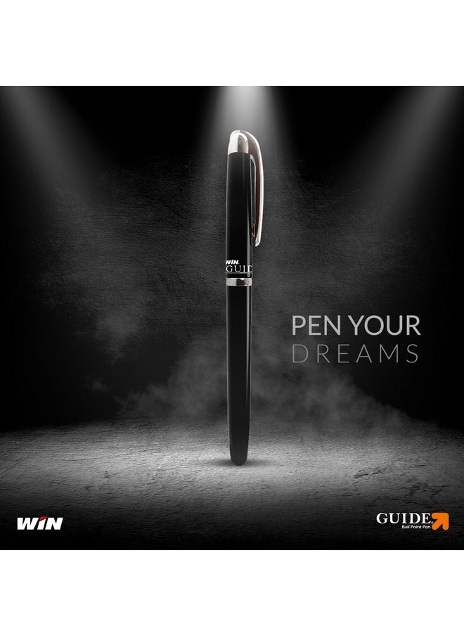 WIN Win Guide Ball Pens | 50 Black Ink Pens | Premium Stylish Pens Set | 0.6 mm Sharp Tip | Lightweight Multicoloured Body available in 6 Colours |School and Office or Corporate Gifting | Pens for Writing  - Image 3