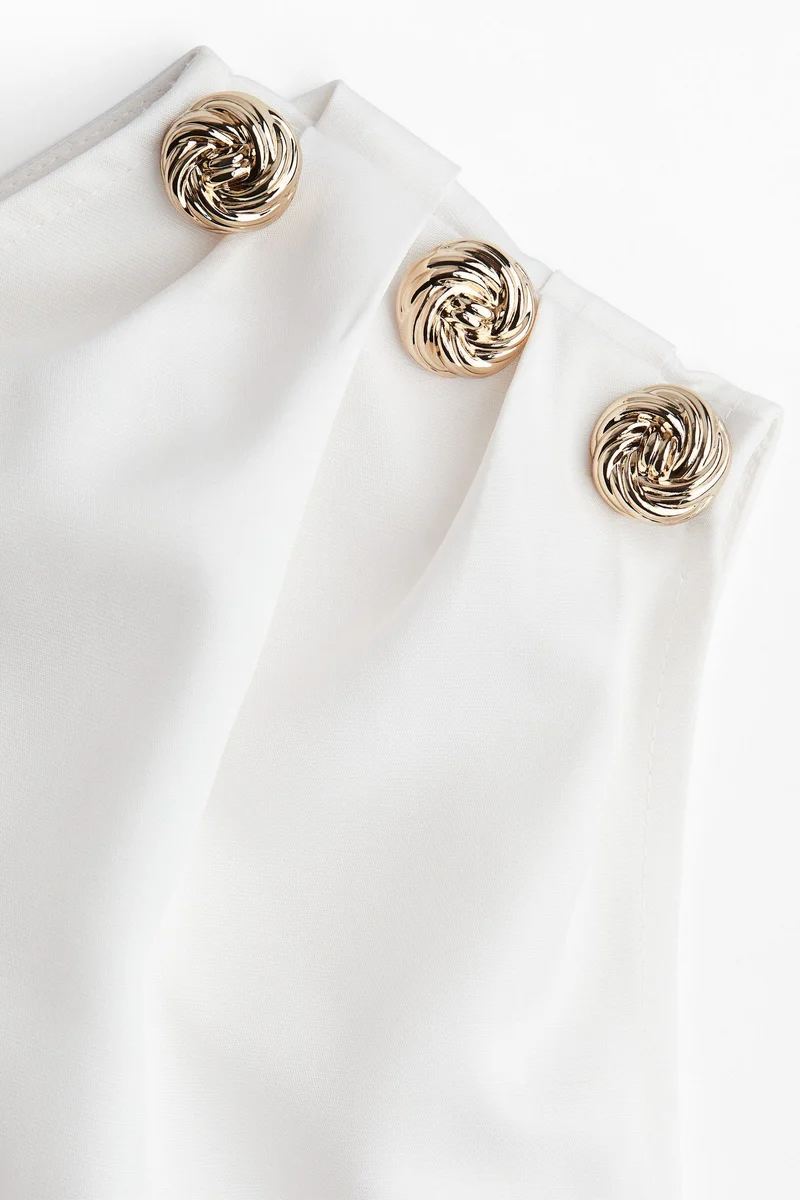 H&M Button-detail one-shoulder top