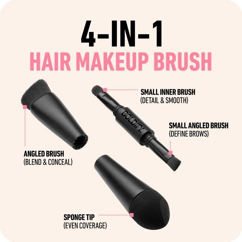 BOLDIFY Four Ended Hairline Powder Brush - Precision Hair Makeup Brush Set with Sponge Tip for Seamless Blending - Ideal as a Hair Concealer/Contour, Root Touch Up - Image 3