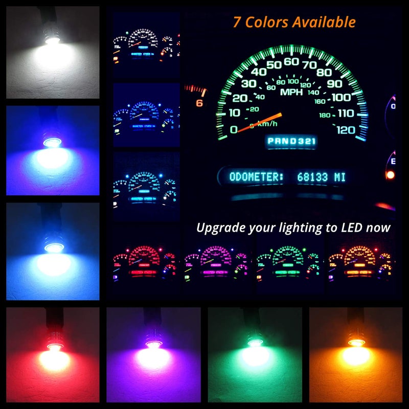 WLJH Super Bright Ice Blue Dash Instrument Cluster Panel Gauge Lighst Backlighting Indicator Lamp Bulb Full Led Light Kit For Ford F150 F250 F350 1967-1979, Pack of 8 - Image 5