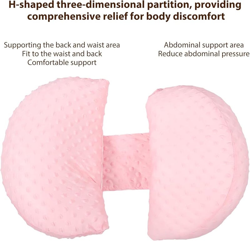 Cooling Pregnancy Pillow For Side Sleeping And Abdominal Comfort Soft Cherry Blossom Pink - Image 4