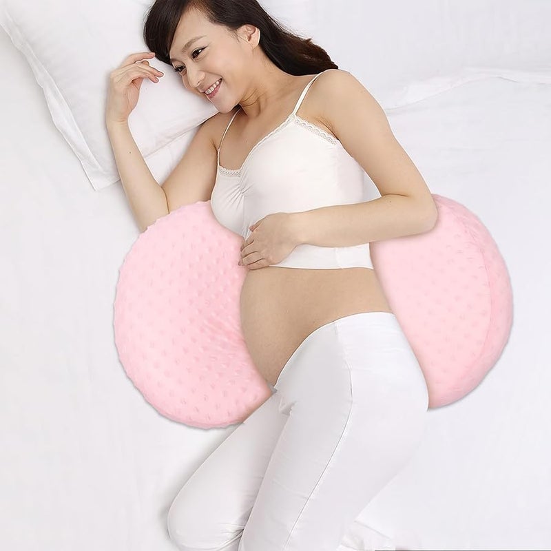 Cooling Pregnancy Pillow For Side Sleeping And Abdominal Comfort Soft Cherry Blossom Pink - Image 3