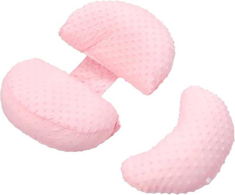 Cooling Pregnancy Pillow For Side Sleeping And Abdominal Comfort Soft Cherry Blossom Pink - Image 2