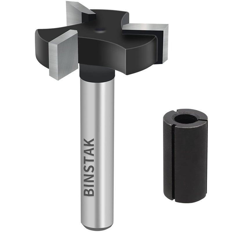 BINSTAK CNC Spoilboard Surfacing Router Bits, 1/4 inch Shank 1 inch Cutting Diameter, Slab Flattening Router Bit Planing Bit Wood Planing Bit Dado Planer Bit by (Carbide) - Image 1
