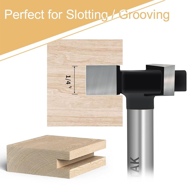 BINSTAK CNC Spoilboard Surfacing Router Bits, 1/4 inch Shank 1 inch Cutting Diameter, Slab Flattening Router Bit Planing Bit Wood Planing Bit Dado Planer Bit by (Carbide) - Image 3