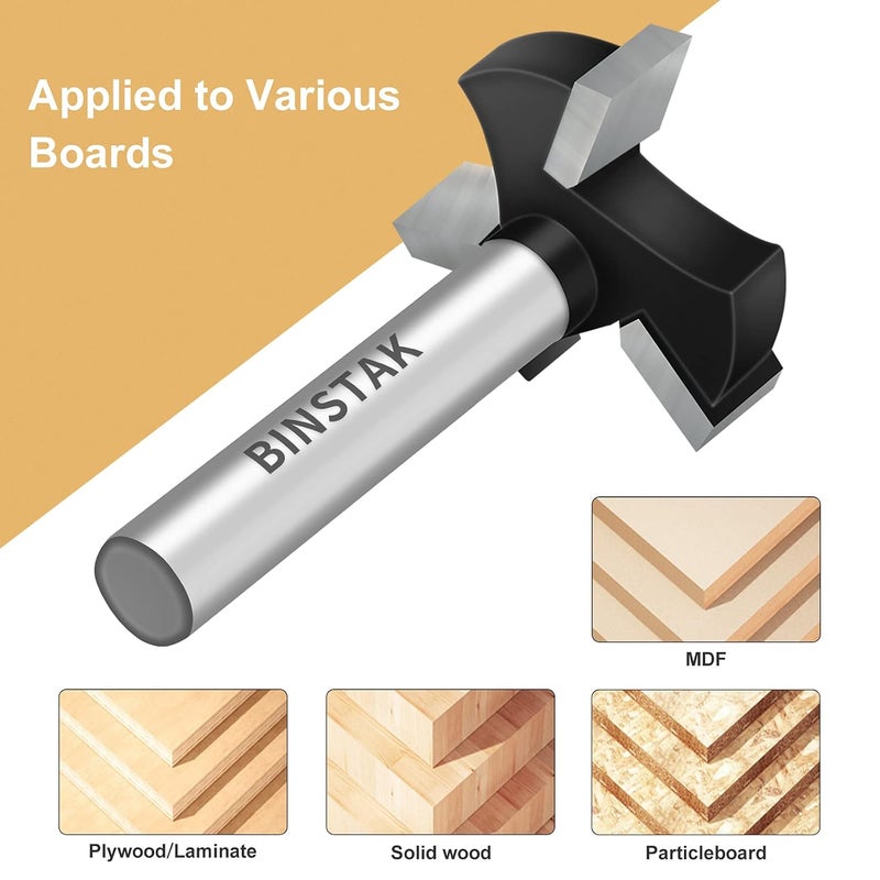 BINSTAK CNC Spoilboard Surfacing Router Bits, 1/4 inch Shank 1 inch Cutting Diameter, Slab Flattening Router Bit Planing Bit Wood Planing Bit Dado Planer Bit by (Carbide) - Image 4