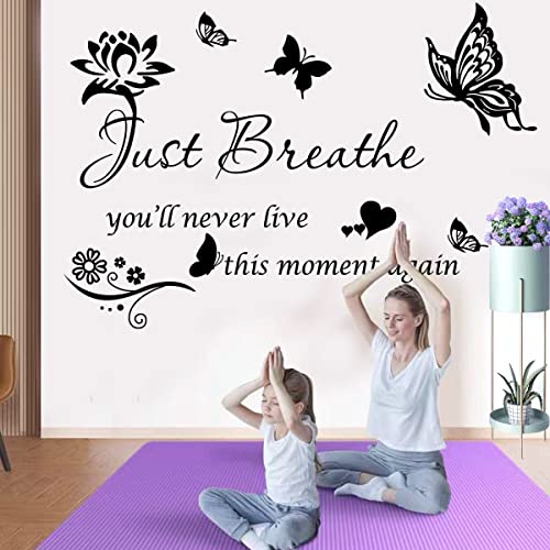 Casa Decor Inspiring Positive Quotes Wall Sticker - Just Breathe Decals, Inspirational Art for Women Girls Bedroom Living Room - Encouragement Gifts Home Decoration - Image 2