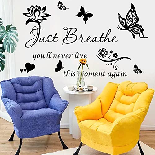 Casa Decor Inspiring Positive Quotes Wall Sticker - Just Breathe Decals, Inspirational Art for Women Girls Bedroom Living Room - Encouragement Gifts Home Decoration - Image 4