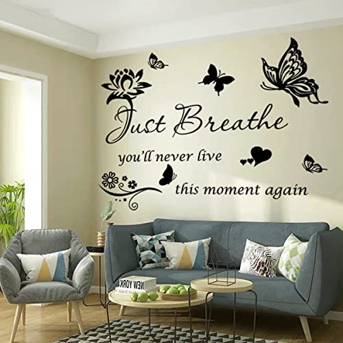Casa Decor Inspiring Positive Quotes Wall Sticker - Just Breathe Decals, Inspirational Art for Women Girls Bedroom Living Room - Encouragement Gifts Home Decoration - Image 5