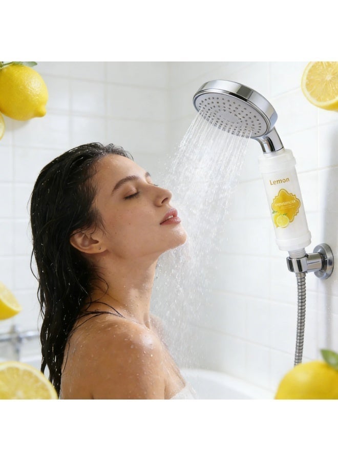 فلتر استحمام معطر - يمنع تساقط الشعر - يمنع جفاف البشرة - يزيل الكلور - يزيل الصدأ - معطر برائحة مهدئة - غير سام (رائحة الليمون) - Image 2