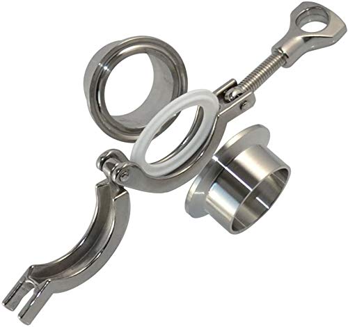 LOZOME OD 2 inch 51mm Stainless Steel Tri Clamp/Tri Clover Clamp+2 pcs SUS304 Sanitary Pipe Weld Ferrule + PTFE Gasket Set - Image 1