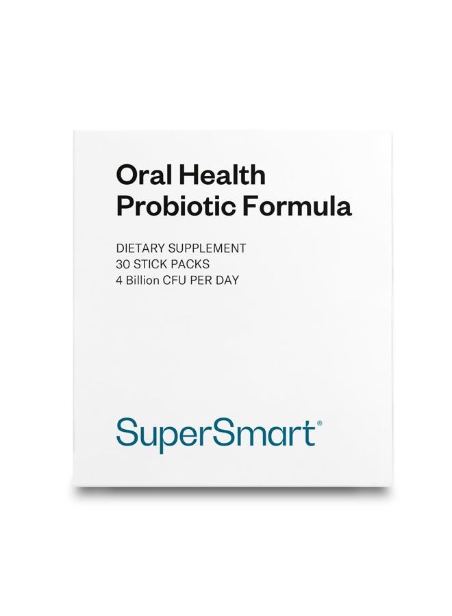 SuperSmart Oral Health Probiotics 4 Billion CFU per Day - Dental Health & Bad Breath Treatment (Halitosis) | Non-GMO & Gluten Free - 30 Sticks - Image 1